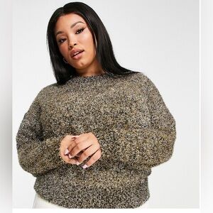 ASOS Design Curve Women's Jumper in tinsel Sparkle yarn in black